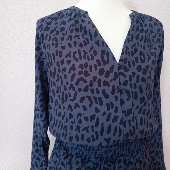 Rails blue leopard print smocked dress - Picture 7 of 10